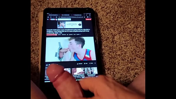 Stroking my cock to gay porn gloryhole  