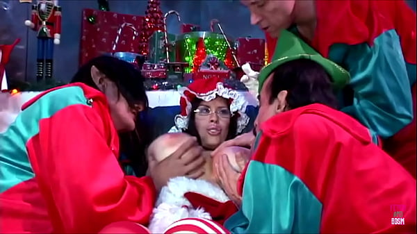 Double banged for a hot and wet christmas special.