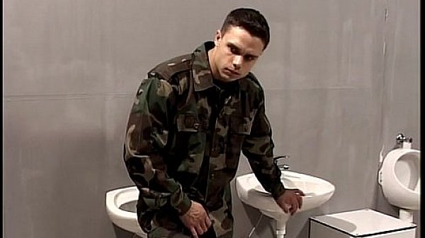 Masculine Rob Nelson gets fucked in the barracks toilet