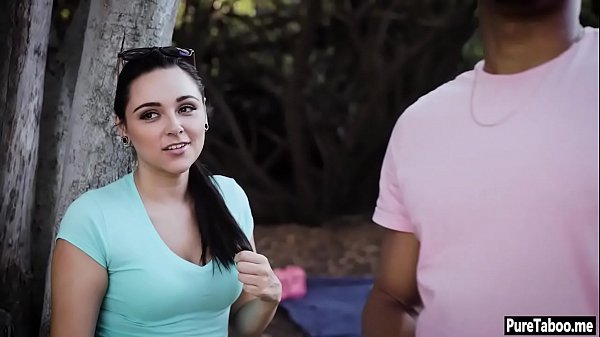 Pretty girlfriend with big boobs banged by a black boyfriends huge cock  