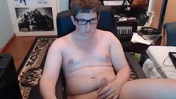 Solo chubby guy masturbates