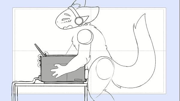 Protogen has some fun alone time with a printer and eyaculates inside of it