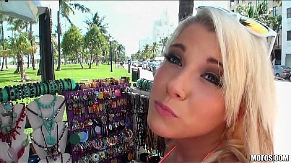 Beautfiul blonde GF is talked into in public