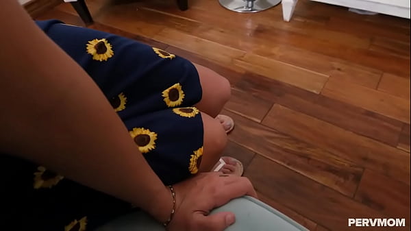 Busty stepmom teaches her stepson how to date girls.The latina lets him grab her big tits and she strokes his big cock and sucks it.Then he fucks her  