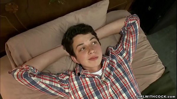 In hostel brunette shemale Annalise Rose seduces backpacker Howard Taggart and soon after anal fucks his tight ass in single bed in various positions 