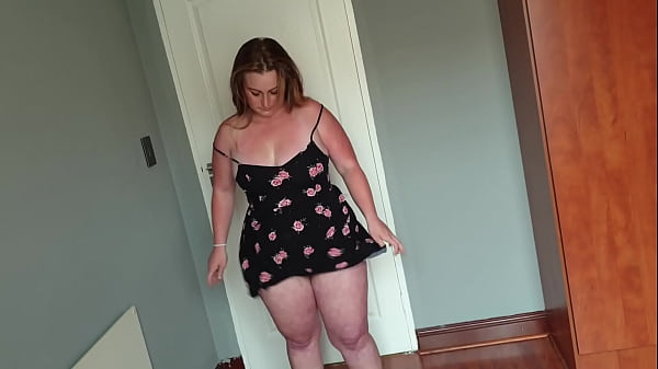 Busty fat slut with big boobs changing into different clothing