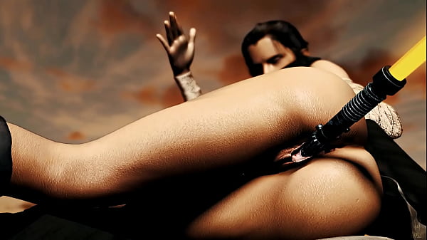 Star Wars chick fills ass and pussy 