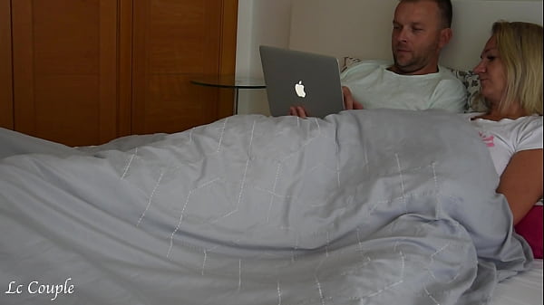 Wife started to feel horny, when couple was watching porn in their bed