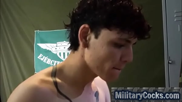 Teen Boy Latin Threesome in the barracks  