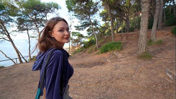 POV: I can&rsquo;t wait until home! I want you to fuck me right here! Risky public sex in woods