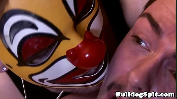 Bonded sub cums while tugged by masked dom