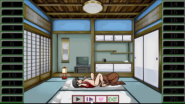 Hot 18 yo girl hentai having sex with a man in her oriental house in erotic hentai game  