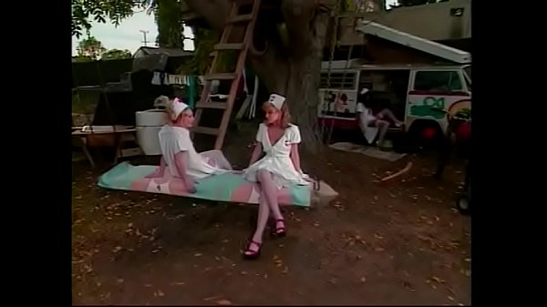 Lusty rug munchers enjoy their pussies checked in nurse fantasy 3some