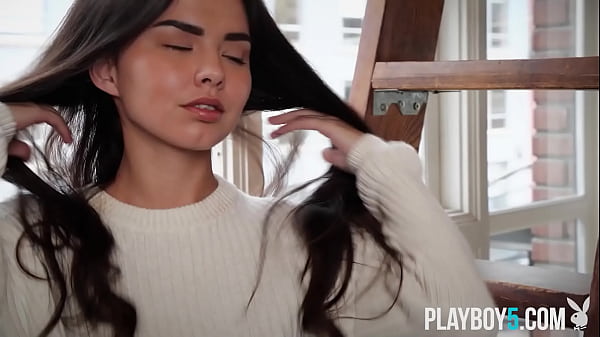 Petite teen babe from Canada shows off her incredible nude body for Playboy