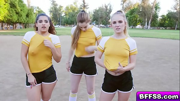 The horny teens moan as they bend over and let their coach stuff their teen cunts full of hard man meat  