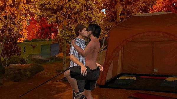 These two sexy 3D hunks are having anal sexy while camping 