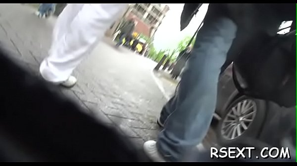 Brunette Amber's vag stretched wide