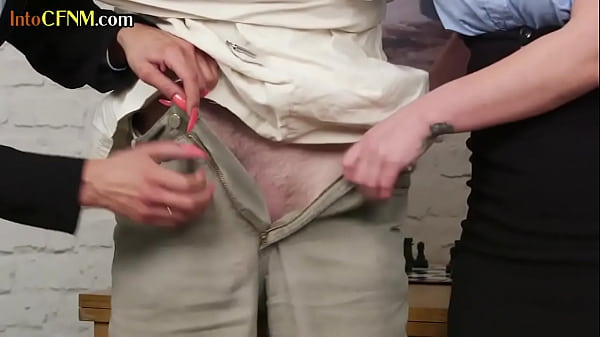 Classy cfnm mistresses jerking off submissive in fourway