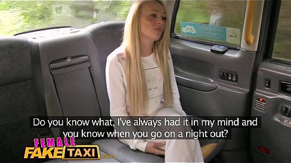 Female Fake Taxi Blonde Fitness babe loves big tits and eating pussy in taxi