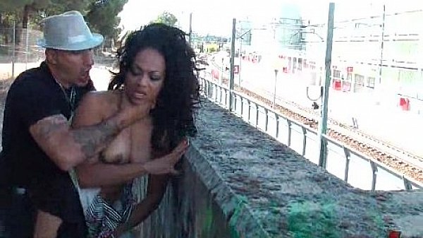 Babes is Bound and Face Fucked Outdoors