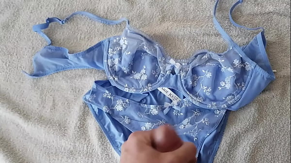 Cumming on blue panties 