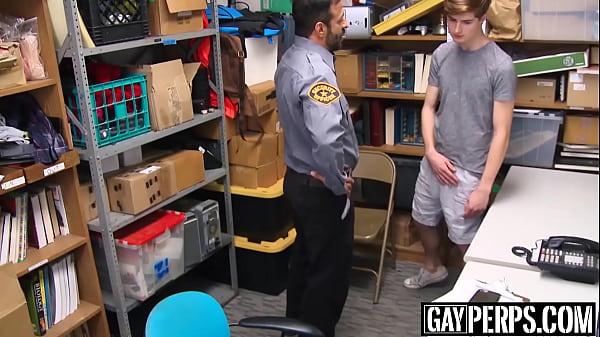 Cute young thief gets his sexy face jizzed on for stealing 