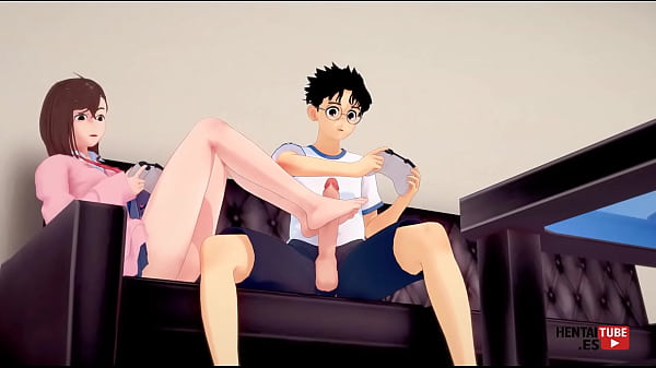 DandaDan Hentai: Momo's Foot Tease During Gaming with Okarun