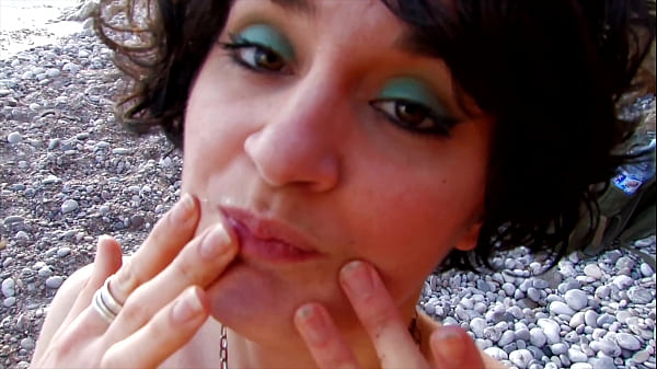 Wet Beach Nymph Cums On Hard Cock  