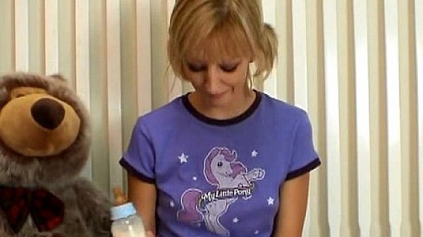 Milk on her hairy pussy