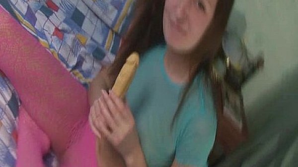 Playing with my big yellow dildo  