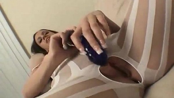 Watch me toying in a tight body stocking