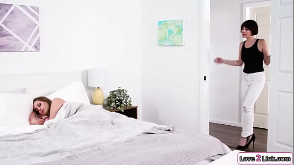 Busty stepdaughter doesnt want to up so her stepmom promises to fuck her.She licks and fingers her cunt and the blonde rims her.She facesits her 