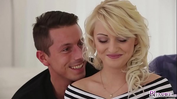 Nick and Katy aiming to seduce a cute guy and give him his threesome sex experience 