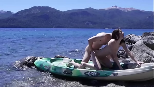 Horny teen couple gets caught having sex on public beach - HUGE cumshot amateur