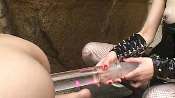 Slave experiences a painful enema from mistress  
