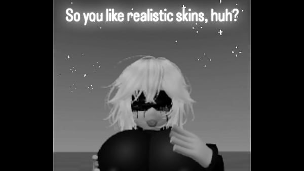 A girl avatar provocatively caressing giant breasts.