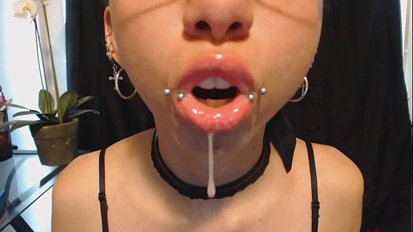 Sexy Nude Lipstick, Saliva and Spit Dripping