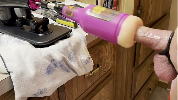 New anal stroker on fuck machine POV fuck and massive cum orgasm ending!