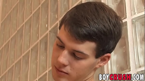 Naughty gay teenager jerks off and cums