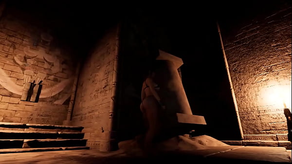 An ancient runic dildo smashed Lara's skilled ass. 3D Hentai