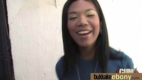 First time ebony with a group of white dicks 6