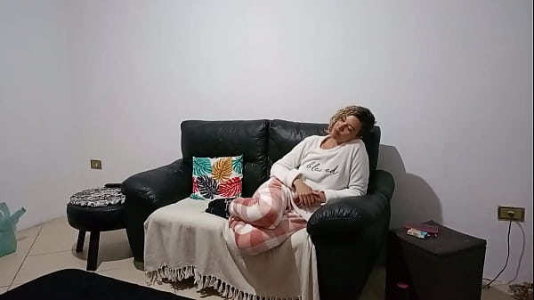 Stepfather comes home and finds his stepdaughter on the couch and she seduces him until they have sex.