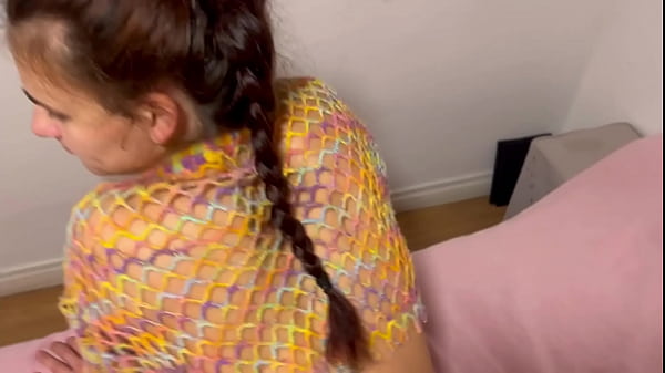 Stepsister jumped on the bed and I fucked her