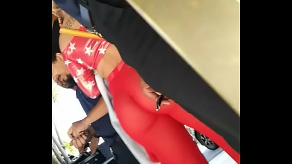 MILF IN RED PANTS SEE THROUGH THONG