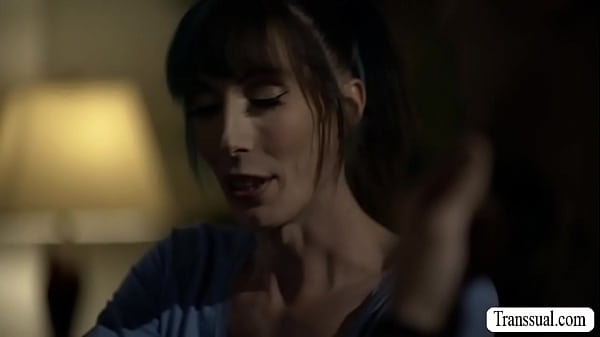 Matured shemale stepmom makes her shy stepson comfortable.First,she starts kissing him and she then throats his hard big cock passionately.In return,her stepson bareback fuck her tight ass so deep and hard.