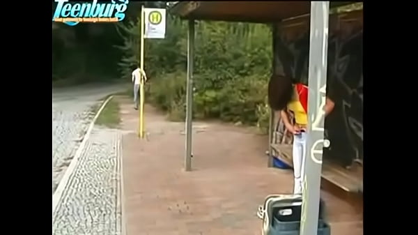 Guy fucks teen girl on bus stop