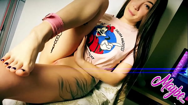 Cute brunette masturbate her tight pussy and get orgasm  