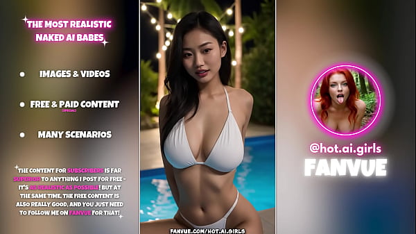Hot AI Asian Babes In Night Pool - 12 Sexy Images  