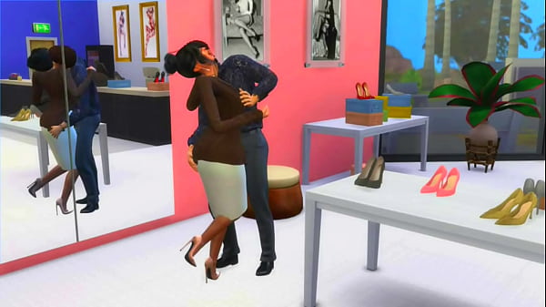 a salesman in a shoe store fucks a milf in high heels