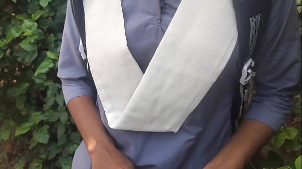 Indian college girl took to the forest and rubbed her tits, then brought her home and fucked her